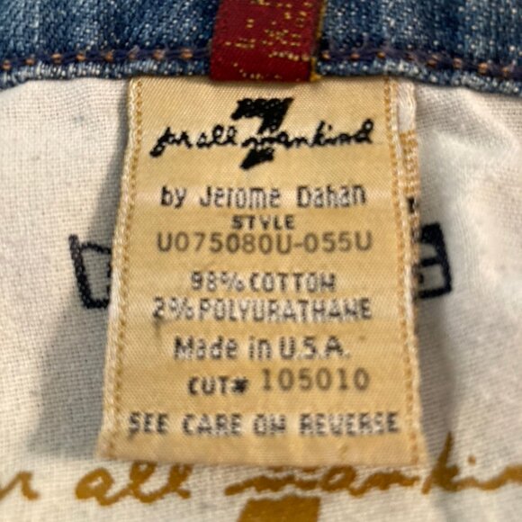 7 For All Mankind Jeans Lightly Distressed Denim Bootcut Mid-Rise 5 Pocket SZ 29 - Picture 12 of 15